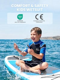 Yikayin gyerek shorty búvárruha 2,5 mm neoprén hátsó cipzárral - sötétkék 6