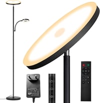Yikuneng 42W Modern Állólámpa Olvasólámpával - 4200LM LED, Állítható Színhőmérséklet, Fokozatmentes Fényerő, Távirányítós, Nappali, Hálószob 1