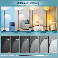 Yikuneng 42W Modern Állólámpa Olvasólámpával - 4200LM LED, Állítható Színhőmérséklet, Fokozatmentes Fényerő, Távirányítós, Nappali, Hálószob 2