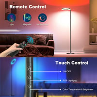 Yikuneng RGB LED Állólámpa 42W - Kétoldalas Modern Világítás Távirányítóval, Színváltós, Fényerőszabályozható, 2700K-6500K Érintésvezérelt O 3