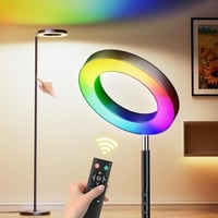 Yikuneng RGB LED Állólámpa 42W - Kétoldalas Modern Világítás Távirányítóval, Színváltós, Fényerőszabályozható, 2700K-6500K Érintésvezérelt O 1