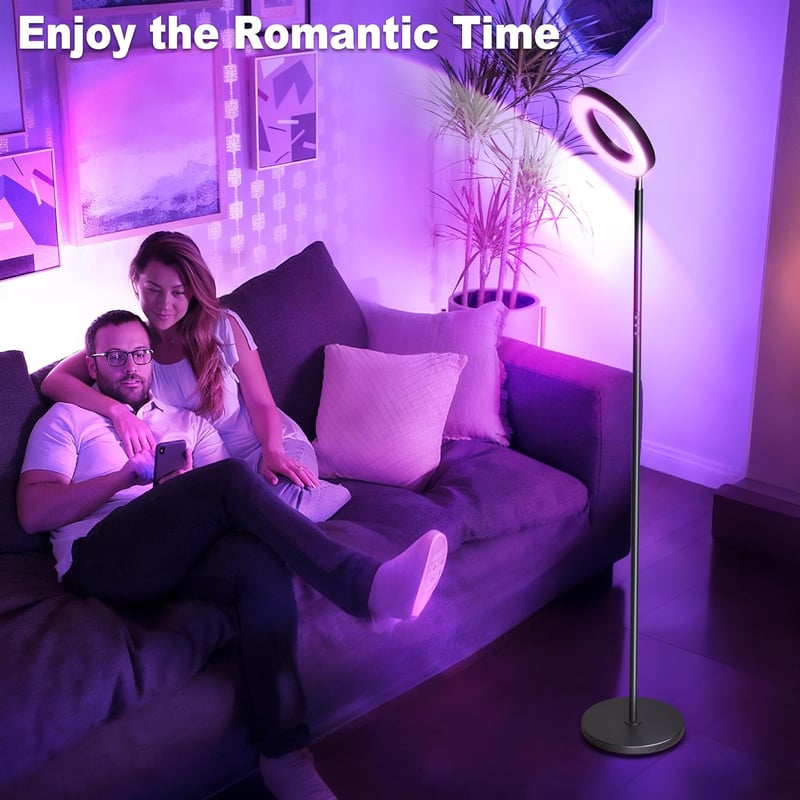 Yikuneng RGB LED Állólámpa 42W - Kétoldalas Modern Világítás Távirányítóval, Színváltós, Fényerőszabályozható, 2700K-6500K Érintésvezérelt O