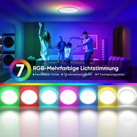 YiLaie LED mennyezeti lámpa távirányítóval fényerőszabályozható RGB 24W 30 cm 2700 lm IP44 vízálló 3000-6500K fürdőszoba 2 db 3