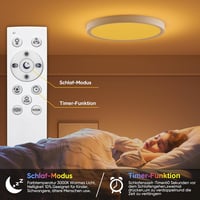 YiLaie LED mennyezeti lámpa távirányítóval fényerőszabályozható RGB 24W 30 cm 2700 lm IP44 vízálló 3000-6500K fürdőszoba 2 db 5