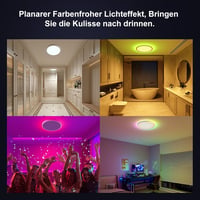 YiLaie LED mennyezeti lámpa távirányítóval fényerőszabályozható RGB 24W 30 cm 2700 lm IP44 vízálló 3000-6500K fürdőszoba 2 db 9