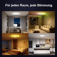 YiLaie LED mennyezeti lámpa távirányítóval fényerőszabályozható RGB 24W 30 cm 2700 lm IP44 vízálló 3000-6500K fürdőszoba 2 db 6