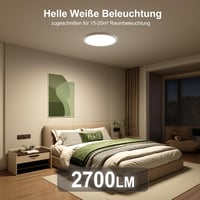 YiLaie LED mennyezeti lámpa távirányítóval fényerőszabályozható RGB 24W 30 cm 2700 lm IP44 vízálló 3000-6500K fürdőszoba 2 db 7
