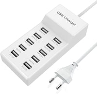 Yili House 10 Portos USB Töltőállomás 40W - Okostelefonokkal Kompatibilis Többfunkciós Töltő iPhone/Samsung/Xiaomi Készülékekhez, Kompakt Ki 1
