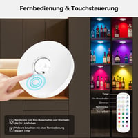 Iluminat LED pentru dulap Yiliaw fără fir, reîncărcabil prin USB, iluminare pentru blatul de bucătărie, lămpi magnetice cu telecomandă, RGB cu 3 culori, alb, 6 bucăți 4