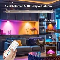 Iluminat LED pentru dulap Yiliaw fără fir, reîncărcabil prin USB, iluminare pentru blatul de bucătărie, lămpi magnetice cu telecomandă, RGB cu 3 culori, alb, 6 bucăți 3