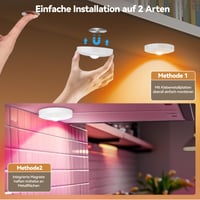 Iluminat LED pentru dulap Yiliaw fără fir, reîncărcabil prin USB, iluminare pentru blatul de bucătărie, lămpi magnetice cu telecomandă, RGB cu 3 culori, alb, 6 bucăți 8