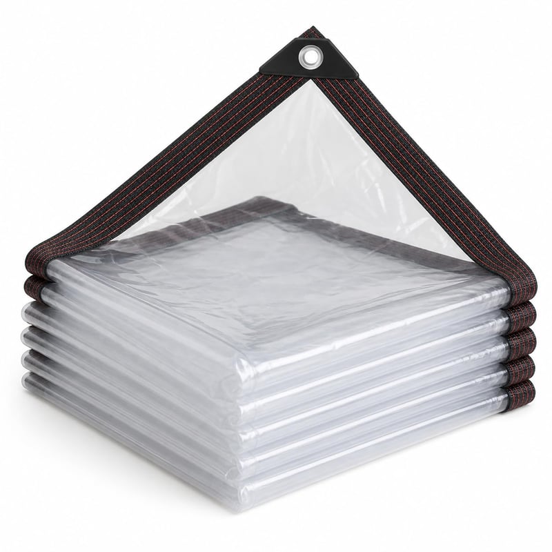 YILUFACAI Prozirna vodootporna cerada s ušicama – 3 x 1 m, prozirna PVC zaštitna folija za vanjsku upotrebu