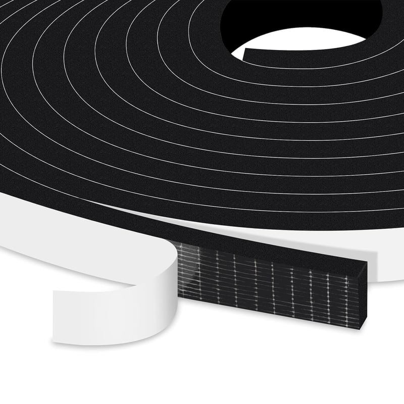 YIMIKI Öntapadós Habszalag 12x6mm Tömítőszalag 10m Ajtó Ablak Hangszigetelés - 12 x 6mm x 10M, Black