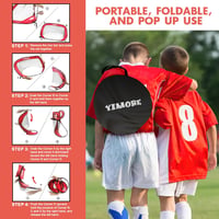 YIMORE Pop-Up Futballkapu Gyerekeknek 4 Módú Hordtáskával Kert Kültéri Beltéri - Rot 120*80*80 6