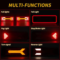 Yinaolan 12V/24V LED hátsó lámpa szett teherautóhoz, 2 db vízálló lámpa 2