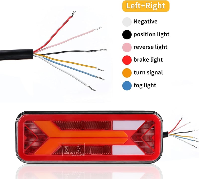 Yinaolan 12V/24V LED hátsó lámpa szett teherautóhoz, 2 db vízálló lámpa