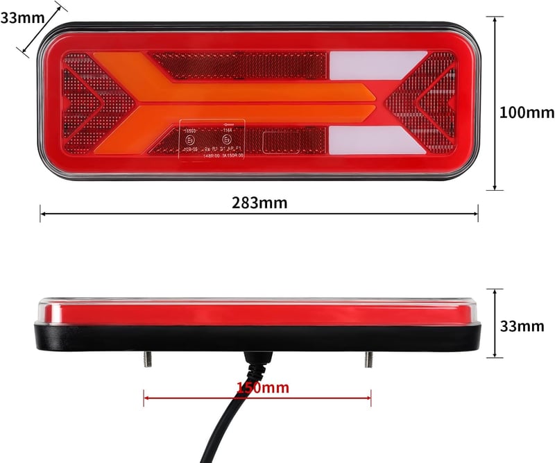 Yinaolan 12V/24V LED hátsó lámpa szett teherautóhoz, 2 db vízálló lámpa