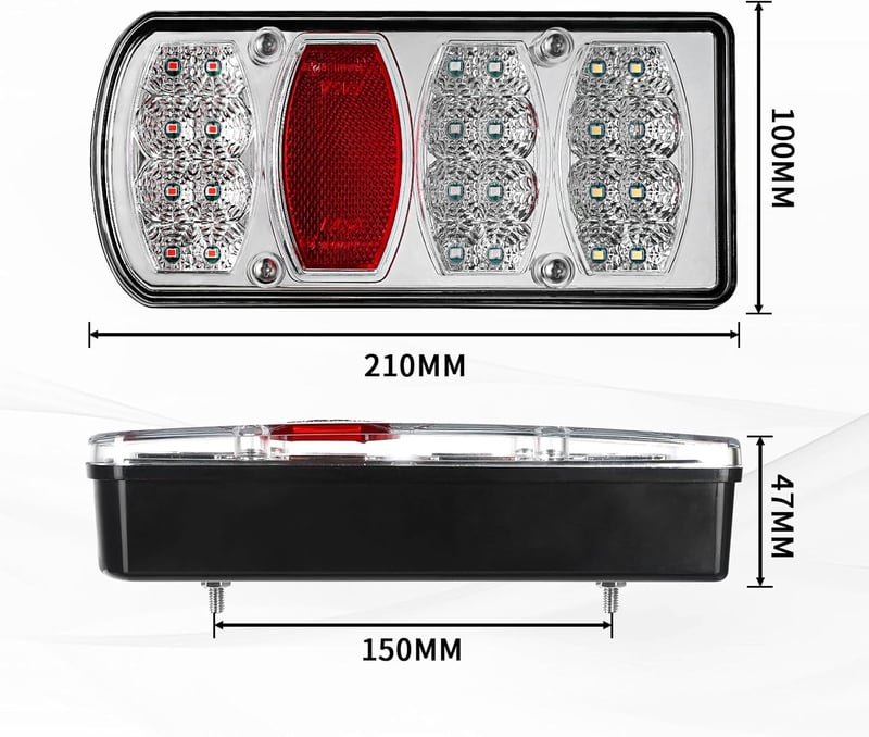 Yinaolan 13-pin LED hátsó lámpa szett utánfutóhoz 5m kábellel