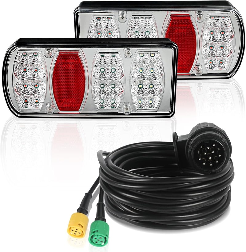 Yinaolan 13-pin LED hátsó lámpa szett utánfutóhoz 5m kábellel