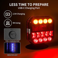 Yinaolan Mágneses Vezeték Nélküli LED Hátsó Lámpa Szett 12V/24V Bluetooth 3