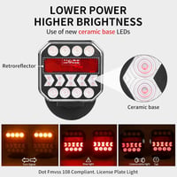 Yinaolan Mágneses Vezeték Nélküli LED Hátsó Lámpa Szett 12V/24V Bluetooth 2
