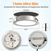 Spot LED încastrat YindaLux 4x, 12V DC, Nichel, 3W, 3000K, Reglabil, Decupaj 55-58mm 2