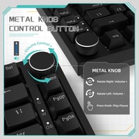 YINDIAO Ajazz AK820 Mechanikus Gamer Billentyűzet, 75% ANSI Elrendezés, Cserélhető Piros Kapcsolók, Forgógomb, USB-C, PC/Mac Kompatibilis, F 3