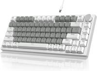 YINDIAO Ajazz AK820 Mechanikus Gamer Billentyűzet, 75% ANSI Elrendezés, Cserélhető Red Switch, Hangerőszabályzó Gombbal, PC/Mac Kompatibilis 1