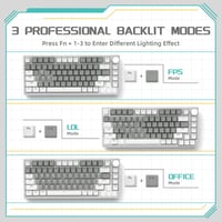 YINDIAO Ajazz AK820 Mechanikus Gamer Billentyűzet, 75% ANSI Elrendezés, Cserélhető Red Switch, Hangerőszabályzó Gombbal, PC/Mac Kompatibilis 8