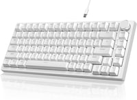 YINDIAO Ajazz AK820 Mechanikus Gamer Billentyűzet, 75% ANSI Elrendezés, Hot-Swap Kék Kapcsolók, Jégkék Háttérvilágítás, PC és Mac Kompatibil 1