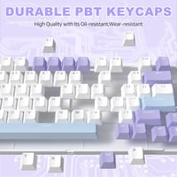 YINDIAO AK820 Mechanikus Gamer Billentyűzet, 75% ANSI Elrendezés, Hot-Swap, RGB Háttérvilágítás, Hangerőszabályzó, PC/Mac Kompatibilis, Lila 9