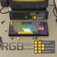 YINDIAO AK820 Mechanikus Gaming Billentyűzet 75% 82 Gombos Hot Swap RGB Világítás PC Mac Kompatibilis Szürke 6