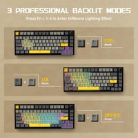 YINDIAO AK820 Mechanikus Gaming Billentyűzet 75% 82 Gombos Hot Swap RGB Világítás PC Mac Kompatibilis Szürke 7