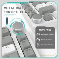 YINDIAO AK820 Mechanikus Gaming Billentyűzet 75% Layout 81 Gomb Hot-Swap Piros Switch USB-C PC Mac Szürke Fehér 3