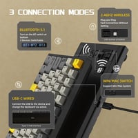 YINDIAO AK820PRO Mechanikus Billentyűzet TFT Kijelzővel, Vezeték Nélküli 2.4G/BT5.1, Szürke 4