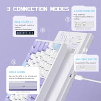 YINDIAO AK820PRO Mechanikus Gaming Billentyűzet TFT Kijelzővel, Vezeték Nélküli 2.4G/Bluetooth, 75% Layout, RGB Háttérvilágítás 4