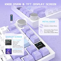 YINDIAO AK820PRO Mechanikus Gaming Billentyűzet TFT Kijelzővel, Vezeték Nélküli 2.4G/Bluetooth, 75% Layout, RGB Háttérvilágítás 3