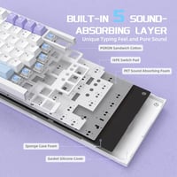 YINDIAO AK820PRO Mechanikus Gaming Billentyűzet TFT Kijelzővel, Vezeték Nélküli 2.4G/Bluetooth, 75% Layout, RGB Háttérvilágítás 6