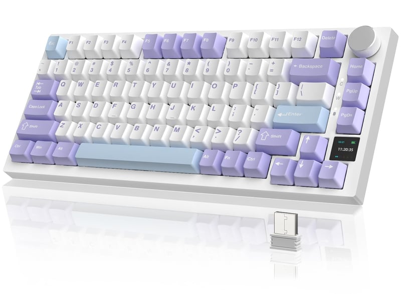 YINDIAO AK820PRO Mehanička igraća tipkovnica s TFT zaslonom, bežična 2.4G/Bluetooth, 75% layout, RGB pozadinsko osvjetljenje