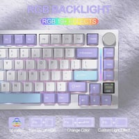 YINDIAO ATTACK SHARK X820 mechanikus billentyűzet TFT kijelzővel, 75% ANSI, lila 8