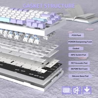 YINDIAO ATTACK SHARK X820 mechanikus billentyűzet TFT kijelzővel, 75% ANSI, lila 6