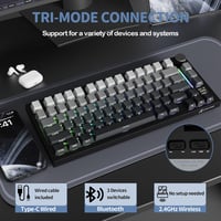 YINDIAO ATTACK SHARK X820 mechanikus billentyűzet TFT kijelzővel, 75% ANSI, 2.4GHz/BT/vezetékes 4