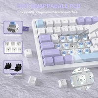 YINDIAO ATTACK SHARK X820 mechanikus billentyűzet TFT kijelzővel, 75% ANSI, lila 5