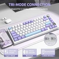 YINDIAO ATTACK SHARK X820 mechanikus billentyűzet TFT kijelzővel, 75% ANSI, lila 4