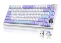 Mechanická klávesnica YINDIAO Attack Shark X820 Ultra s TFT displejom, 75% ANSI, 2,4 GHz/BT/USB-C – fialová 1