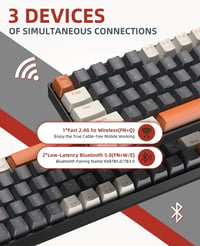 YINDIAO K68 60% Vezeték Nélküli Mechanikus Gaming Billentyűzet, Bluetooth 5.0/2.4 GHz, 68 Gombos Mini Billentyűzet Hot Swap Funkcióval, Kék  3