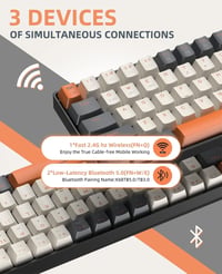 YINDIAO K68 60% Vezeték Nélküli Mechanikus Gaming Billentyűzet, Bluetooth 5.0/2.4GHz, 68 Gombos Kompakt Mini Billentyűzet Hot Swap Funkcióva 3
