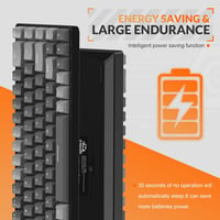 YINDIAO K68 Wireless Mechanikus Gaming Billentyűzet 68 Gomb Bluetooth 2.4GHz Szürke 7