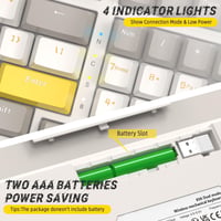 YINDIAO K96 Vezeték Nélküli Mechanikus Billentyűzet Bluetooth 2.4GHz Hot-Swap 96% Layout Numerikus Blokk Piros Switch Gaming PC 8