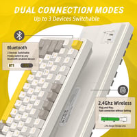 YINDIAO K96 Vezeték Nélküli Mechanikus Billentyűzet Bluetooth 2.4GHz Hot-Swap 96% Layout Numerikus Blokk Piros Switch Gaming PC 3